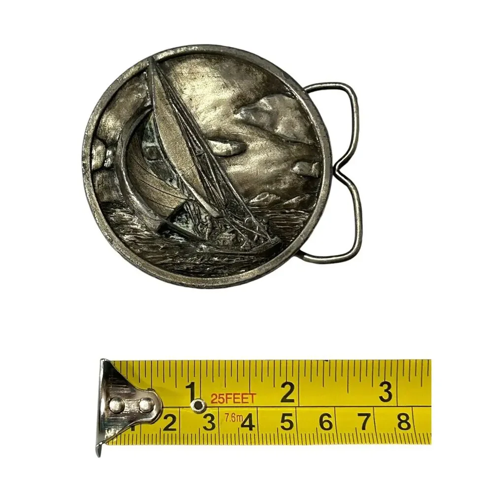 BERGAMOT BRASS WORKS SAIL BOAT BELT BUCKLE Z-39